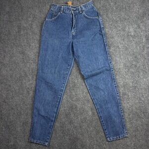 Levi's Jeans Womens 9 Blue Brown Tab High Waist Tapered Ankle Zip Made in USA
